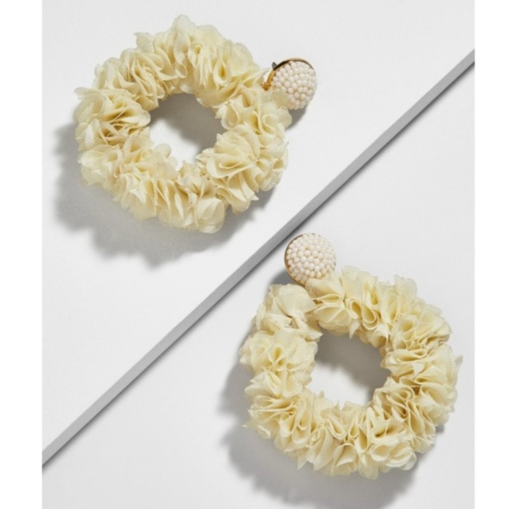 BabuleBar Camellia Flower Hoop Earrings